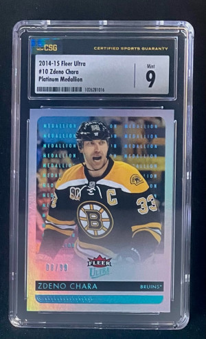 2014-15 Fleer Ultra Zdeno Chara Platinum Medallion /99 CSG 9 front